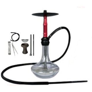 Hookah Caesar 2404 -Red Transparent